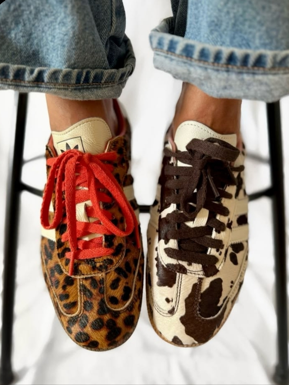 adidas Leopard Samba White Stripe Sneaker